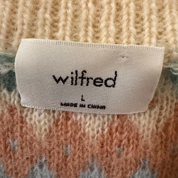 Aritzia Wilfred Mohair Striped Cropped Boxy Pastel Sweater Size Large - Picture 8 of 9